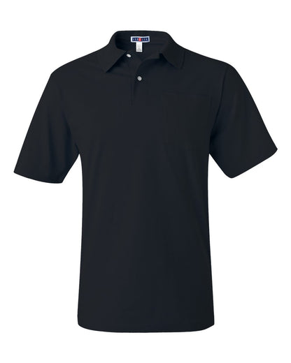 JERZEES Men's SpotShield® 50/50 Polo with Pocket 436MPR #color_Black