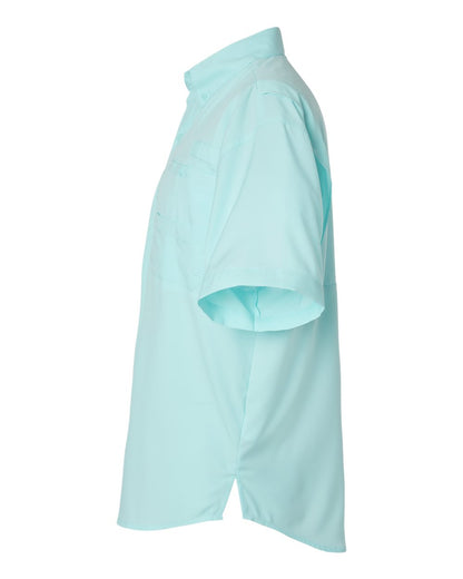 Paragon Men's Hatteras Performance Short Sleeve Fishing Shirt 700 #color_Aqua Blue