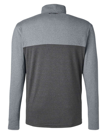 Spyder Men's Spyre Flex Colorblock Quarter-Zip Pullover S18024 #color_Polar Frost/ Black Frost