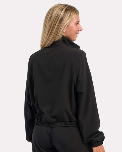 Boxercraft Women's Stretch Woven Quarter-Zip Pullover BW5204 #colormdl_Black