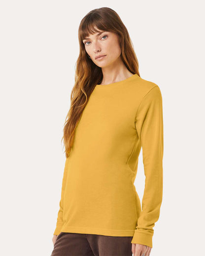 BELLA + CANVAS Heather CVC Long Sleeve Tee 3501CVC #colormdl_Heather Mustard