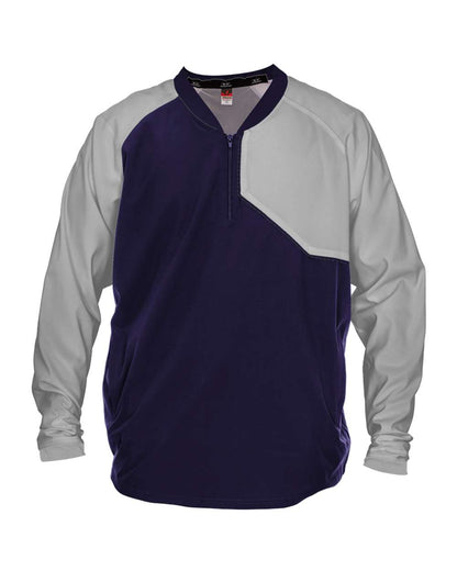 Alleson Athletic Field Batters Jacket 3JLS21A #color_Navy/ Grey