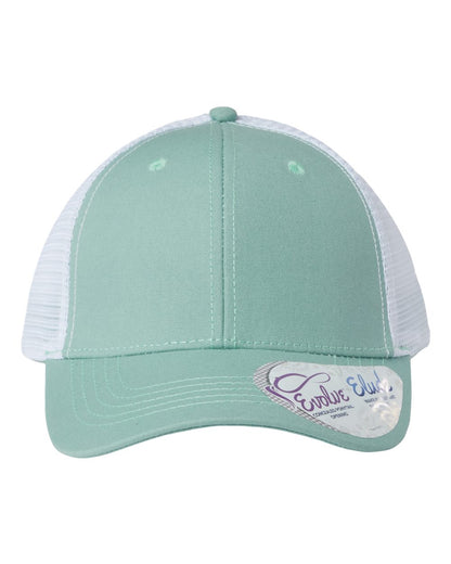 Infinity Her Women's Modern Trucker Cap CHARLIE #color_Seafoam/ White