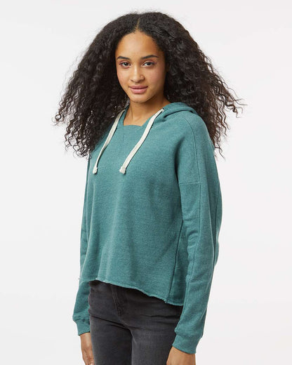 MV Sport Women's Angel Fleece Crop Hooded Sweatshirt W23101 #colormdl_Mallard Green
