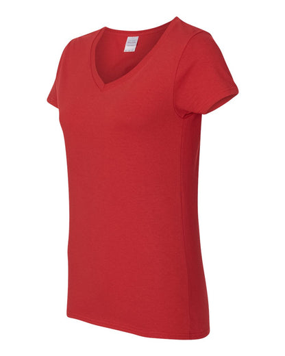 Gildan Women's Heavy Cotton™ V-Neck T-Shirt 5V00L #color_Red