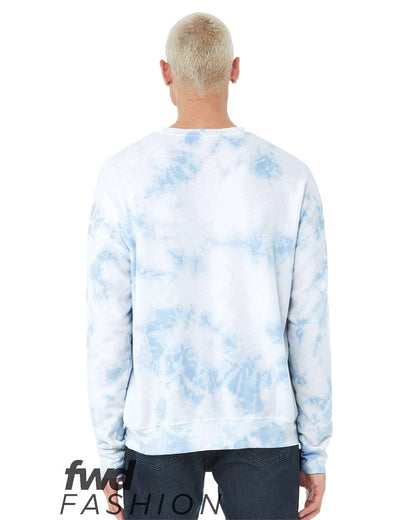 BELLA + CANVAS FWD Fashion Tie-Dyed Crewneck Sweatshirt 3945RD #color_White/ Sky Blue