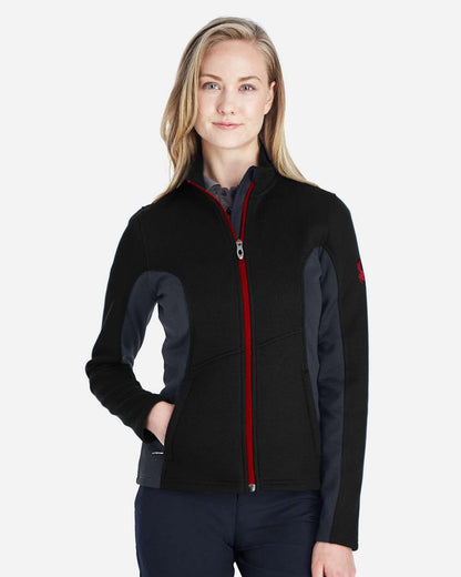 Spyder Women's Constant Full-Zip Sweater Fleece Jacket 187335 #colormdl_Black/ Polar/ Red