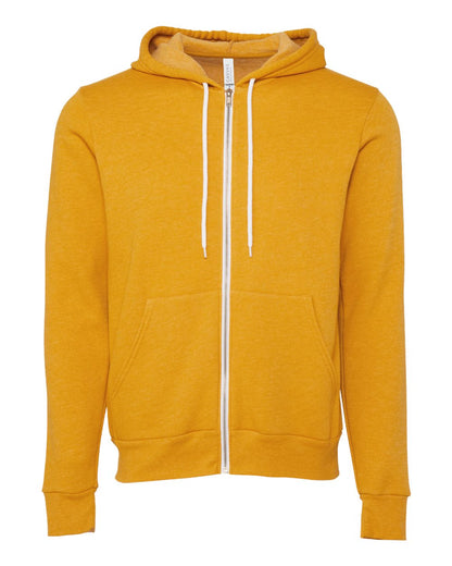 BELLA + CANVAS Sponge Fleece Full-Zip Hoodie 3739 #color_Heather Mustard