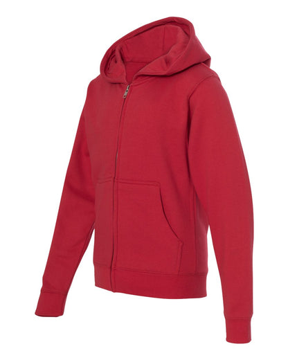 Independent Trading Co. Youth Midweight Full-Zip Hooded Sweatshirt SS4001YZ #color_Red