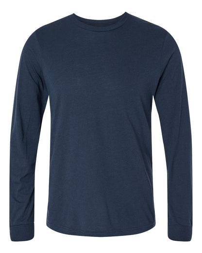 BELLA + CANVAS Triblend Long Sleeve Tee 3513 #color_Solid Navy Triblend