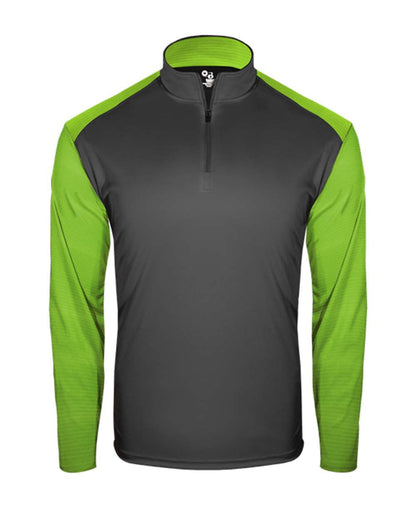 Badger Breakout Quarter-Zip Pullover 4231 #color_Graphite/ Lime