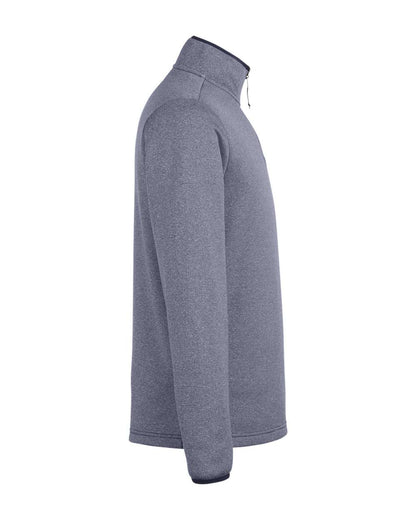 CORE365 Men's Venture Heathered Stripe Quarter-Zip Pullover CE73 #color_Classic Navy/ White