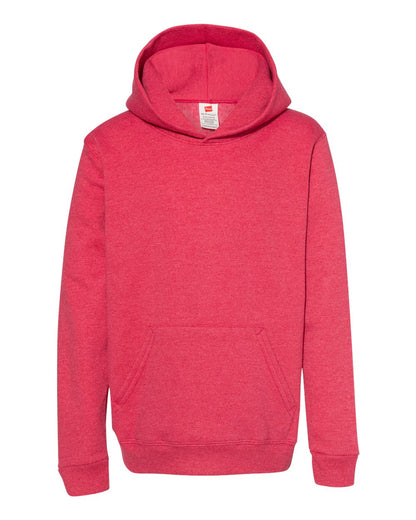 Hanes Youth EcoSmart® Hooded Sweatshirt P473 #color_Heather Red