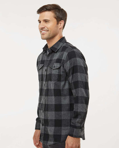 Burnside Yarn-Dyed Long Sleeve Flannel Shirt 8210 #colormdl_Charcoal/ Black Buffalo