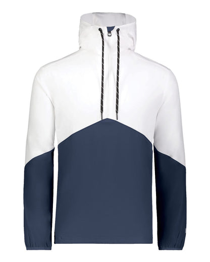 Russell Athletic Unisex Legend Hooded Quarter-Zip Pullover R20DSM #color_White/ Navy