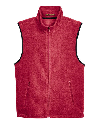 Harriton Unisex Fleece Full-Zip Vest M985 #color_Red