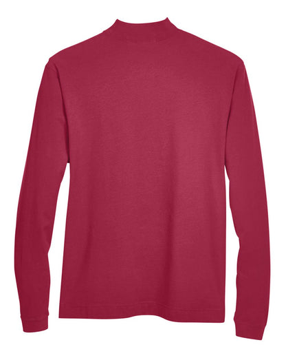 Devon & Jones Unisex Sueded Jersey Mock Neck T-Shirt D420 #color_Crimson