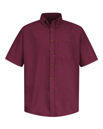 Red Kap Men's Poplin Short Sleeve Dress Shirt SP80 #color_Burgundy