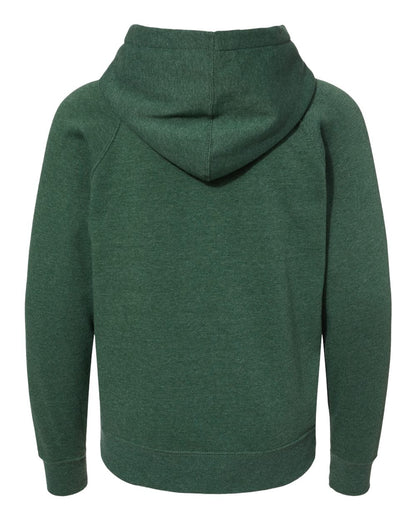 Independent Trading Co. Youth Lightweight Special Blend Raglan Hooded Sweatshirt PRM15YSB #color_Moss