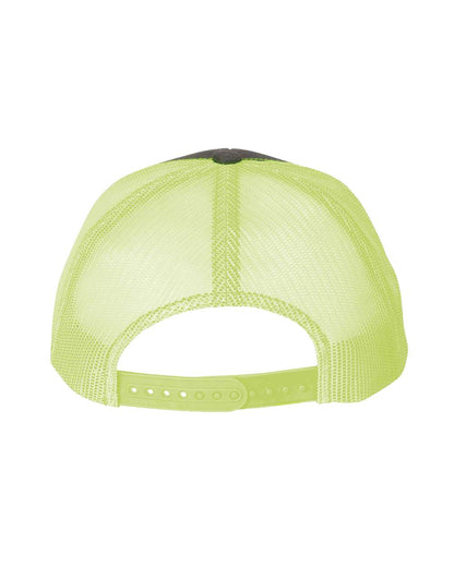 YP Classics Retro Trucker Cap 6606 #color_Charcoal/ Neon Green