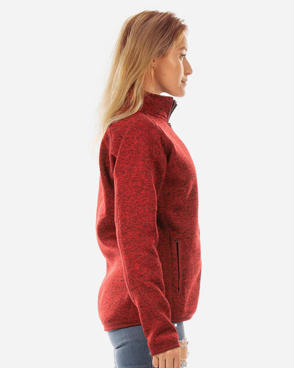 Burnside Women's Sweater Knit Jacket 5901 #colormdl_Heather Red
