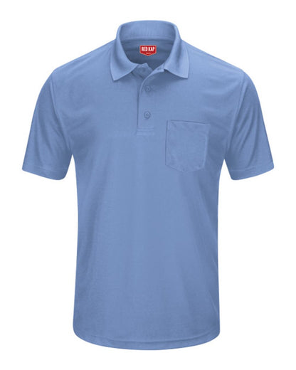 Red Kap Men's Performance Knit Pocket Polo SK98 #color_Medium Blue
