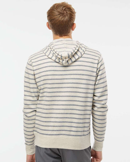 Independent Trading Co. Midweight French Terry Hooded Sweatshirt PRM90HT #colormdl_Oatmeal Heather/ Salt &amp; Pepper Stripe