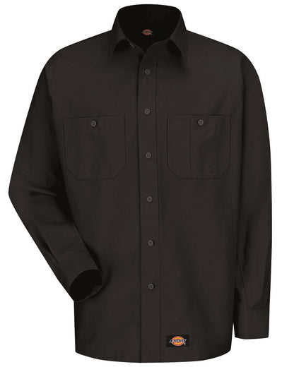 Dickies Men's Tall Long Sleeve Work Shirt WS10T #color_Black