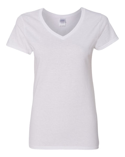 Gildan Women's Heavy Cotton™ V-Neck T-Shirt 5V00L #color_White