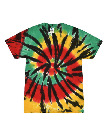 Colortone Youth Multi-Color Tie-Dyed T-Shirt 1000Y #color_Rasta Web