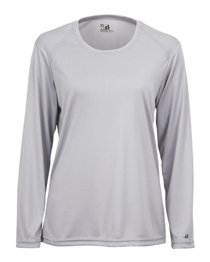 Badger Women's B-Core Long Sleeve T-Shirt 4164 #color_Silver