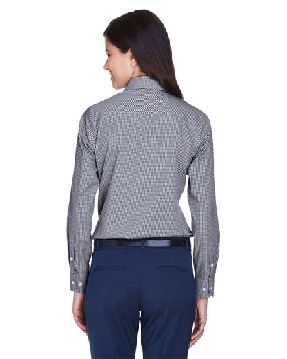 Devon & Jones Women's Crown Collection® Gingham Check Woven Dress Shirt D640W #colormdl_Navy