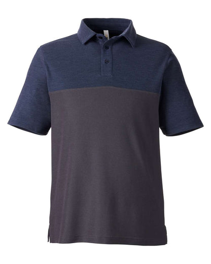 CORE365 Men's Fusion ChromaSoft™ Colorblock Polo CE112C #color_Carbon/ Classic Navy Heather
