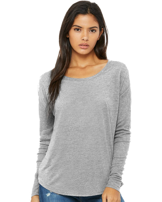 BELLA + CANVAS Women’s Flowy 2x1 Ribbed Long Sleeve Tee 8852