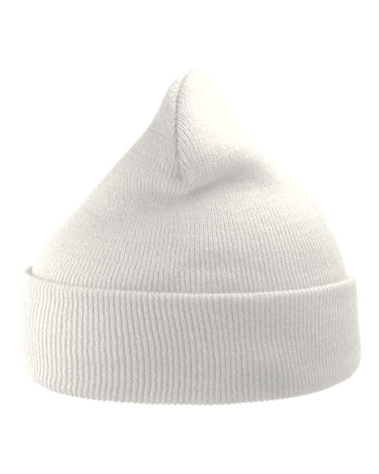 Atlantis Headwear Sustainable 12" Knit Beanie WIND #color_White