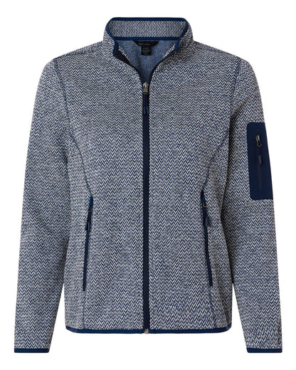 North End Women's Jasper Full-Zip Fleece Jacket NE730W #color_Classic Navy/ White