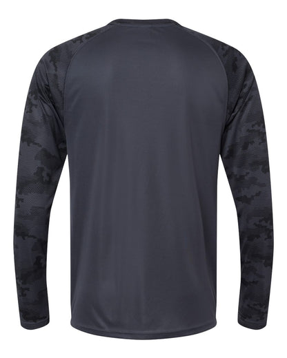 Paragon Unisex Cayman Performance Camo Colorblocked Long Sleeve T-Shirt 216 #color_Graphite