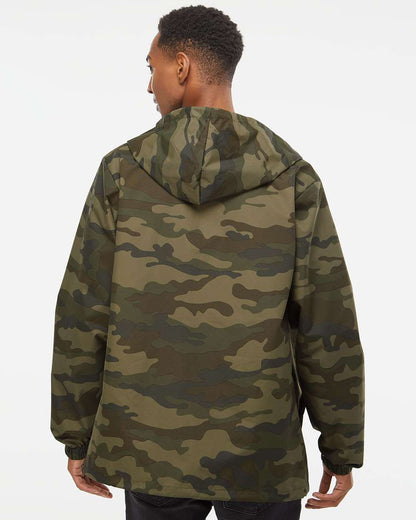 Independent Trading Co. Water-Resistant Hooded Windbreaker EXP95NB #colormdl_Forest Camo