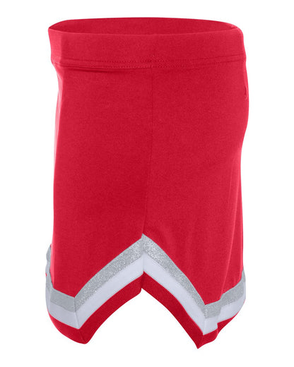Augusta Sportswear Girls' Pike Skirt 9146 #color_Red/ White/ Metallic Silver