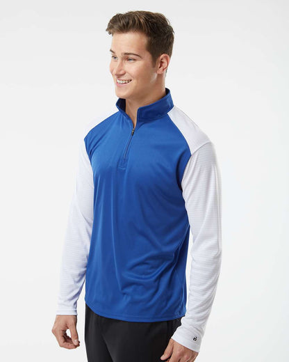 Badger Breakout Quarter-Zip Pullover 4231 #colormdl_Royal/ White