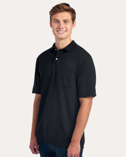 JERZEES Men's Dri-Power® Polo with Pocket 436MP #colormdl_Black
