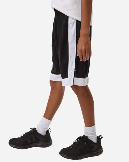 Augusta Sportswear Youth Match-Up Basketball Shorts 6890 #colormdl_Black/ White