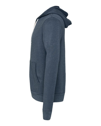 BELLA + CANVAS Sponge Fleece Full-Zip Hoodie 3739 #color_Heather Navy