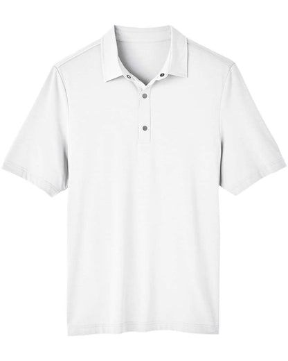 North End Men's JAQ Snap-Up Stretch Performance Polo NE100 #color_White