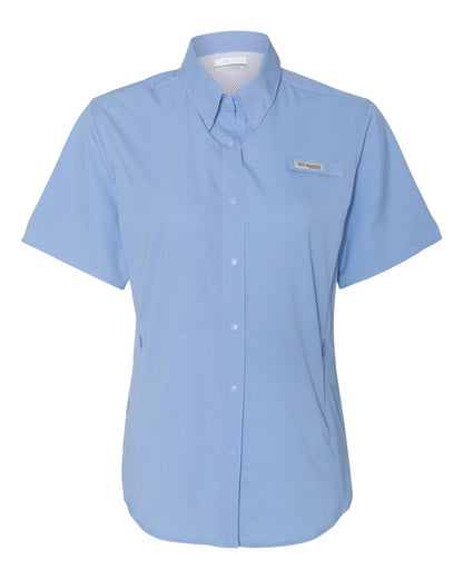 Columbia Women's PFG Tamiami™ II Short Sleeve Shirt 212466 #color_White Cap Blue