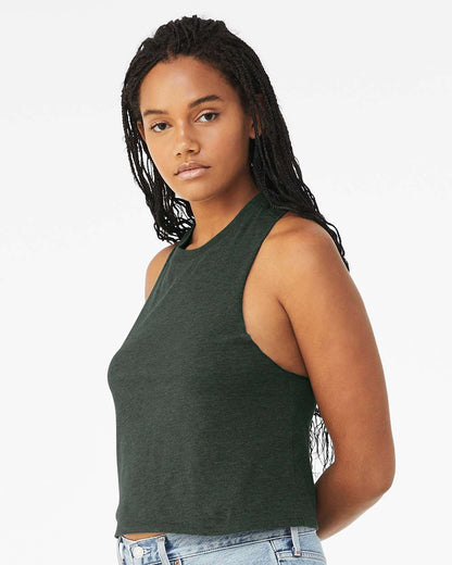 BELLA + CANVAS Women's Racerback Crop Tank 6682 #colormdl_Heather Forest