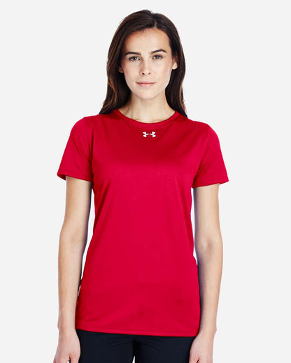 Under Armour Women's Locker 2.0 T-Shirt 1305510 #colormdl_Red/ Metallic Silver