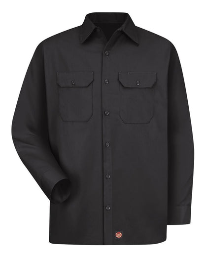 Red Kap Men's Utility Long Sleeve Work Shirt ST52 #color_Black