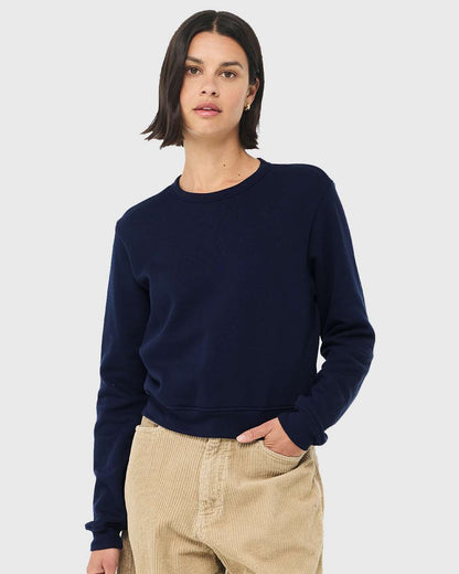 BELLA + CANVAS Women's Sponge Fleece Classic Crewneck Sweatshirt 7511 #colormdl_Navy