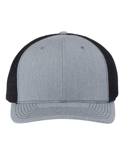 Richardson 112+ R-Flex Adjustable Trucker Cap 112PL #color_Heather Grey/ Black